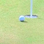 Andrew Putnam's ball on the 9th hole at the Sony Open on Sunday.