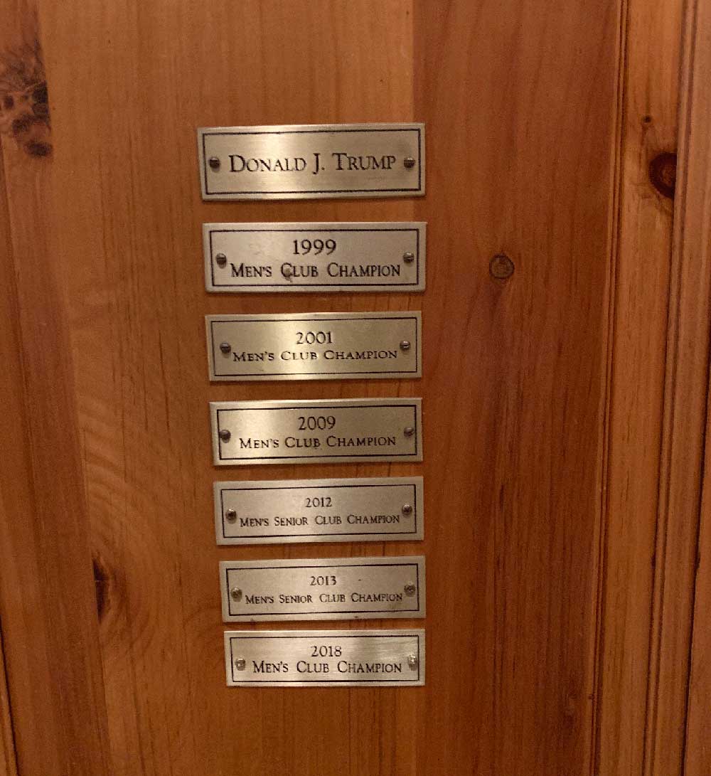 President Trump's locker at Trump International in West Palm Beach, Fla.