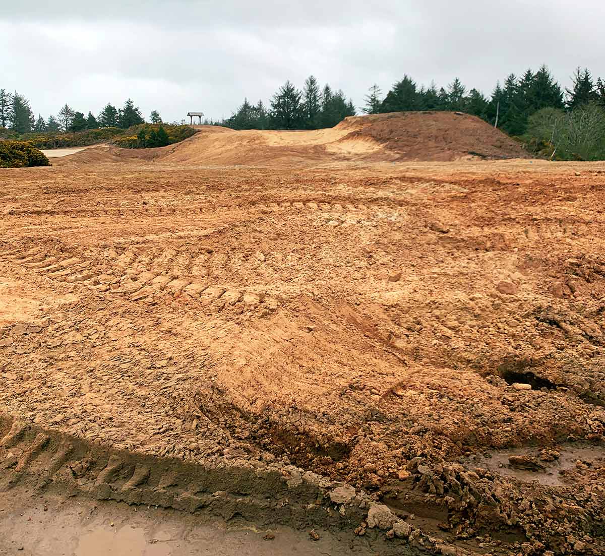 Here’s the 11th fairway taking shape, and we’re looking up toward the green.