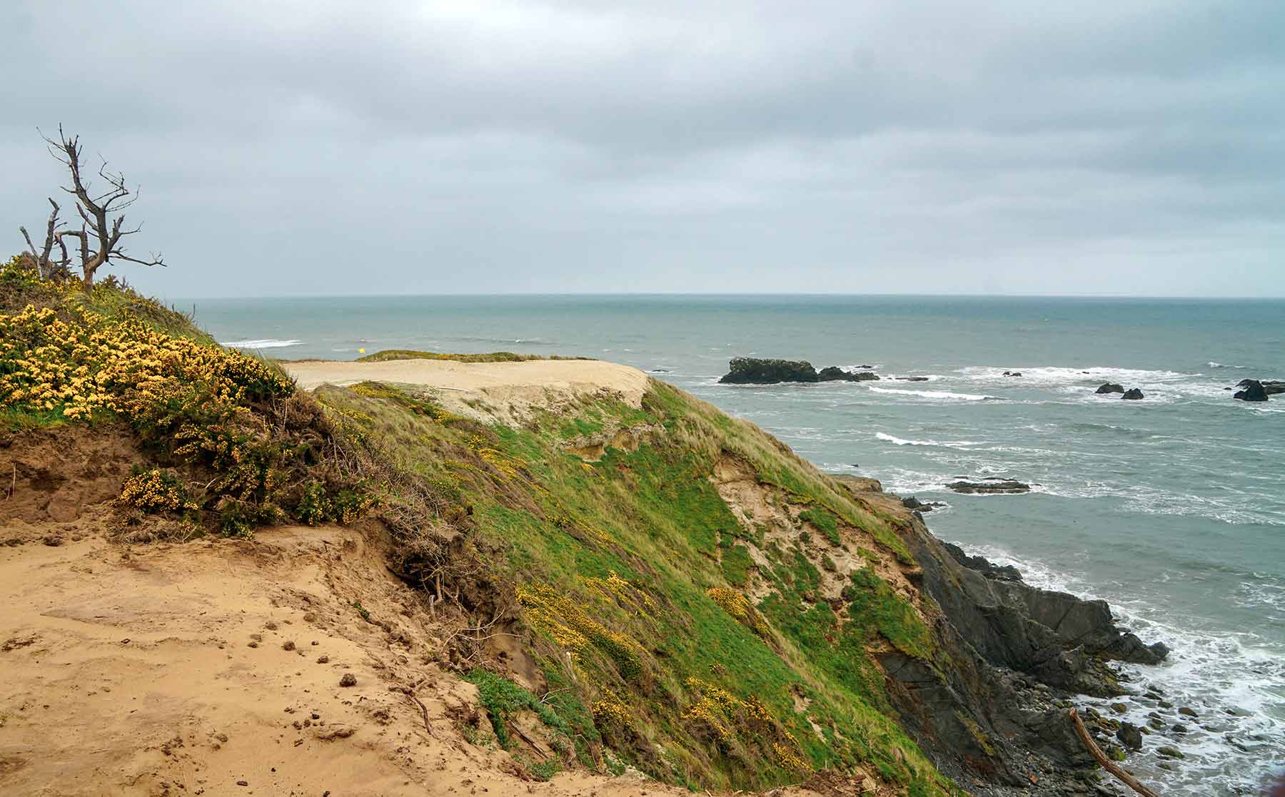 Standing on the forward tees of the 17th hole, looking back at the 16th green.