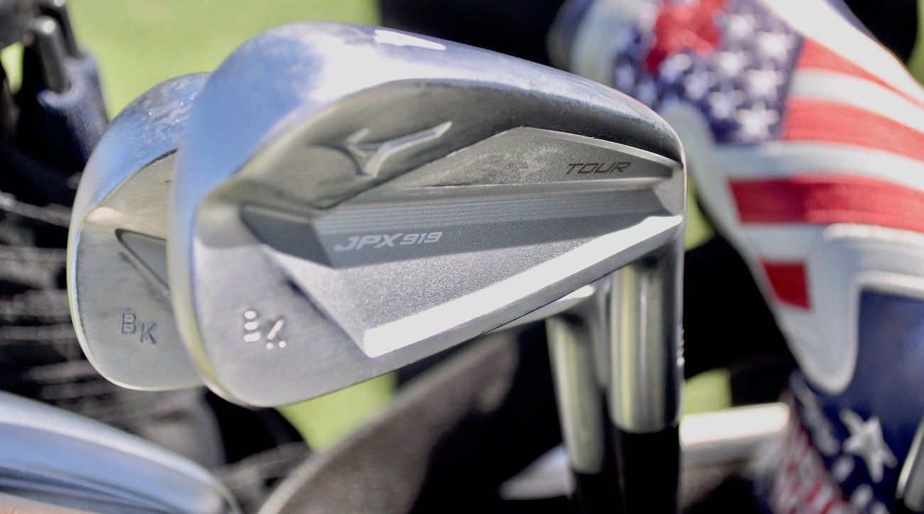 Brooks Koepka's Mizuno JPX 919 Tour irons.