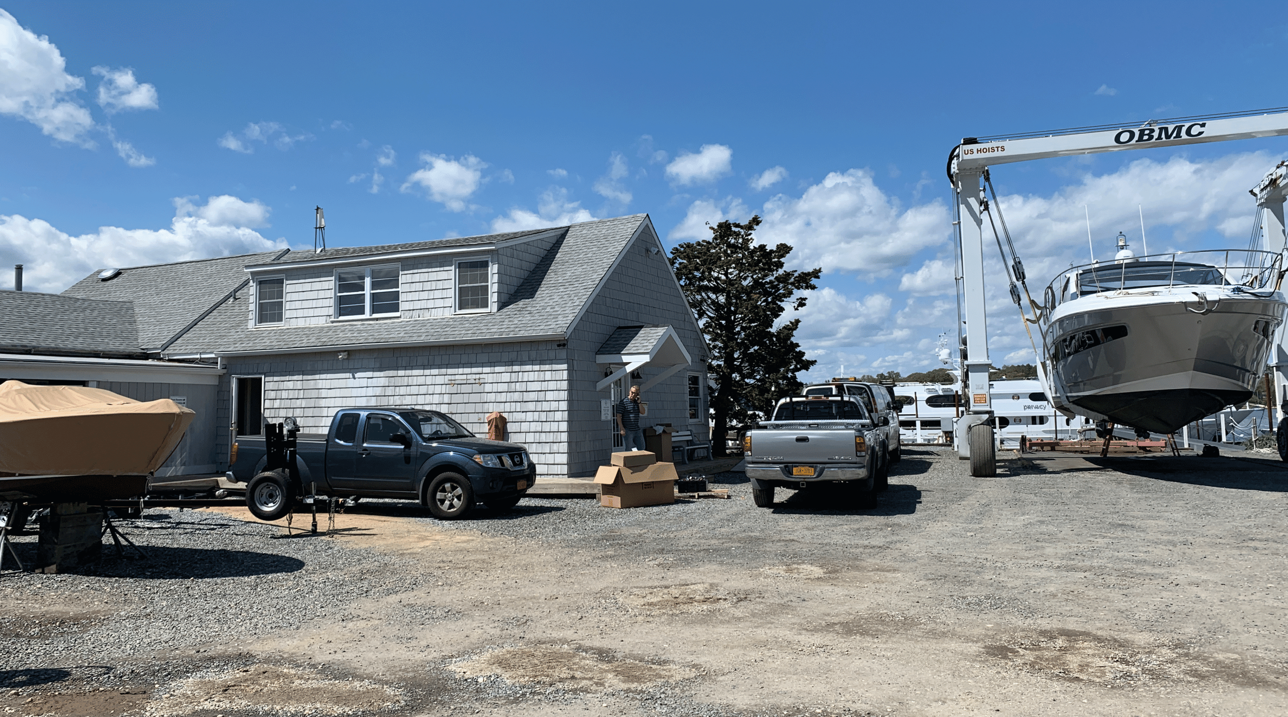 During PGA week, the boat is docked at Oyster Bay Marine Center.