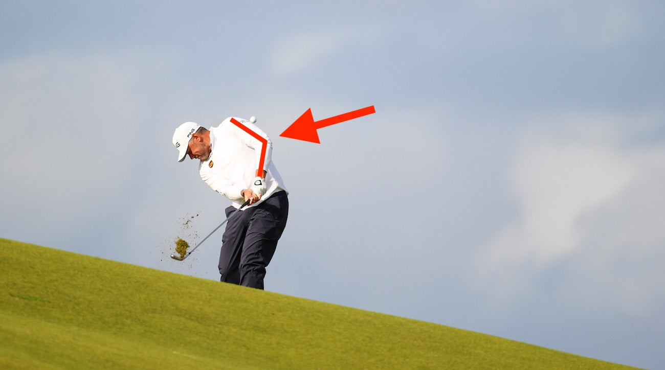 PORTRUSH, NORTHERN IRELAND - JULY 18: Lee Westwood of England hits his second shot on the 17th hole during the first round of the 148th Open Championship held on the Dunluce Links at Royal Portrush Golf Club on July 18, 2019 in Portrush, United Kingdom. (Photo by Richard Heathcote/R&A/R&A via Getty Images)