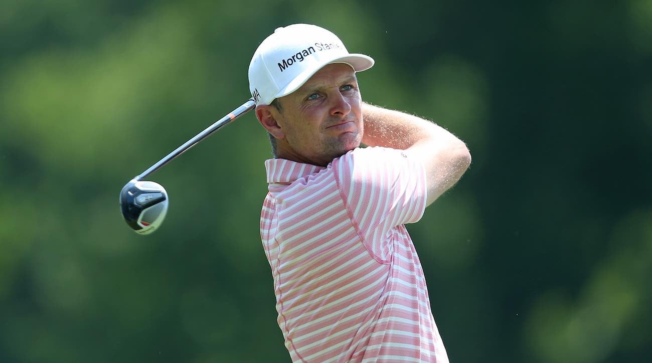 JULY 27: Justin Rose of England watches his tee shot on the second hole during the third round of the World Golf Championship-FedEx St Jude Invitational at TPC Southwind on July 27, 2019 in Memphis, Tennessee. (Photo by Matt Sullivan/Getty Images)