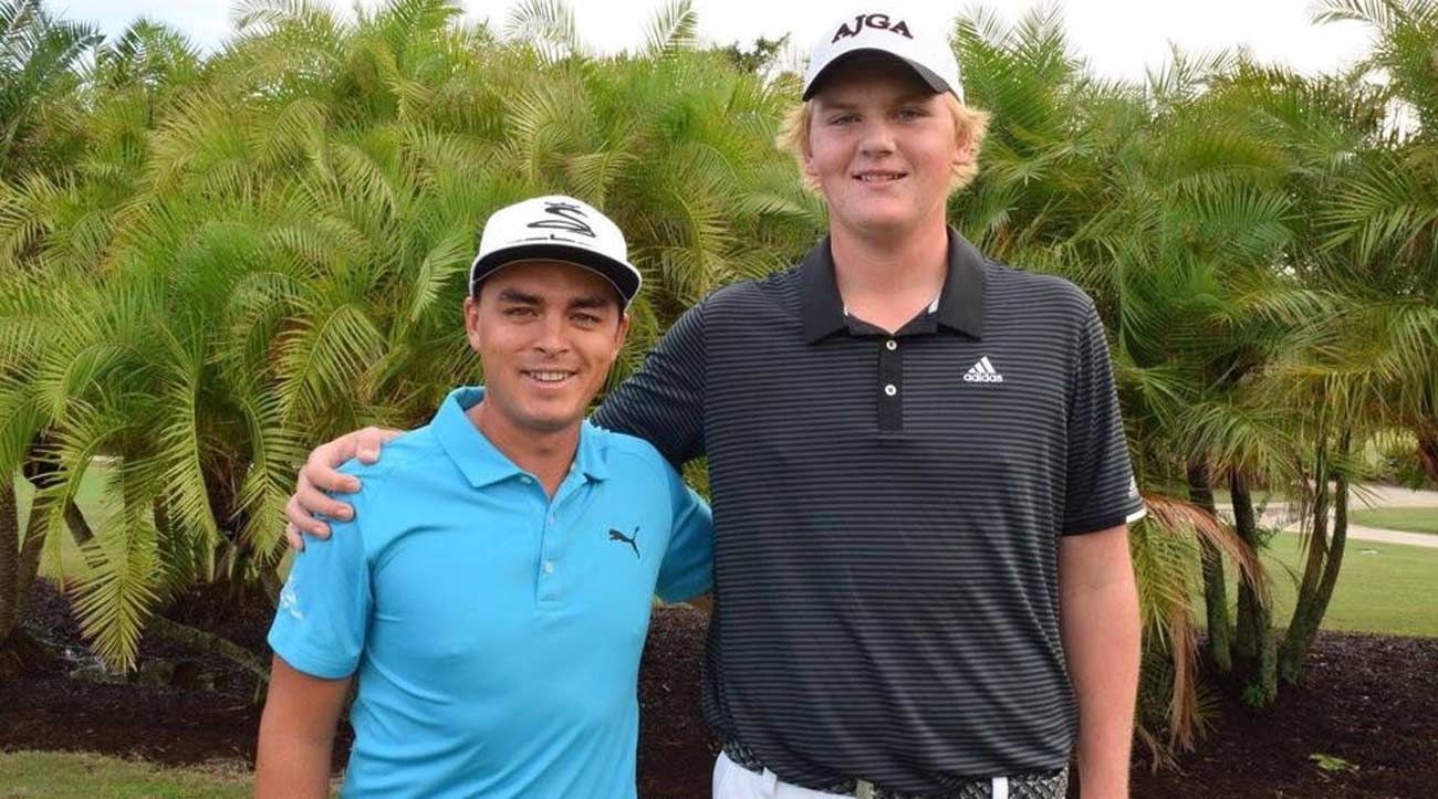 Tommy Morrison towers overs PGA Tour star Rickie Fowler