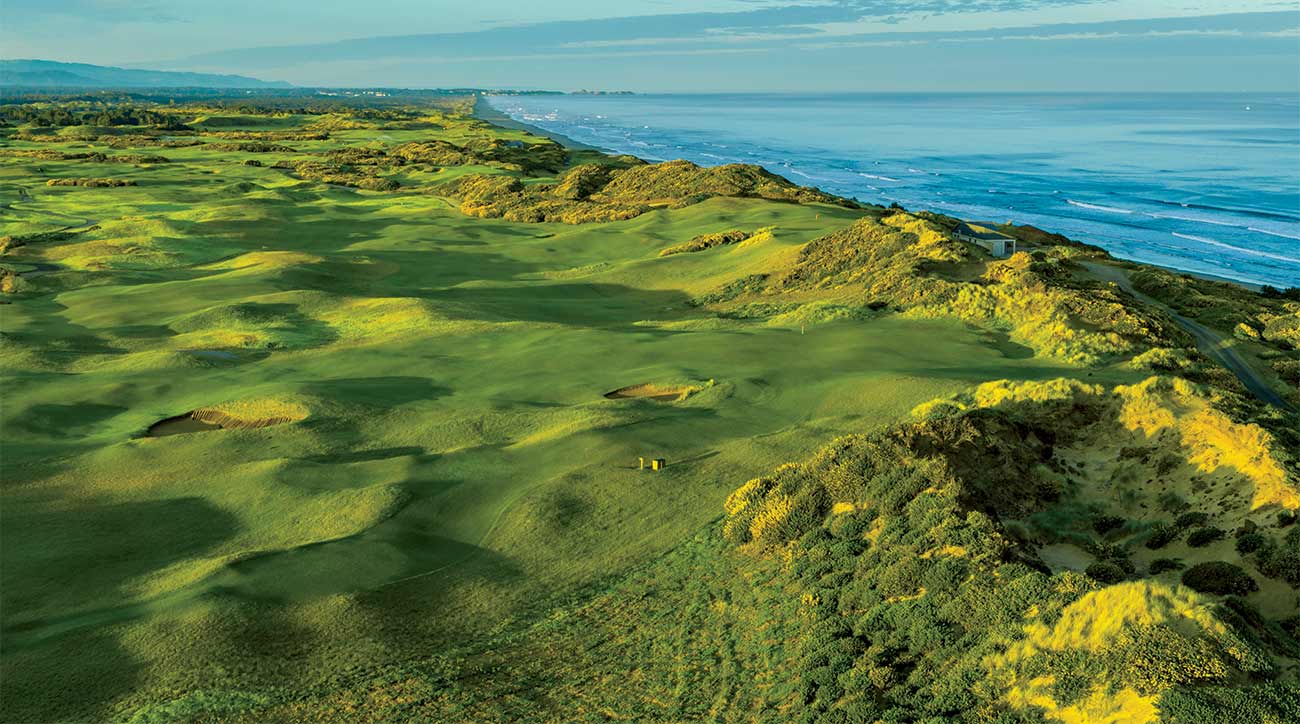 An aerial view of Old Macdonald at Bandon Dunes in Bandon, Ore.