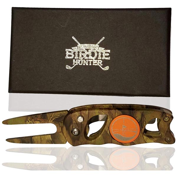 Birdie Hunter Camouflage golf divot repair tool
