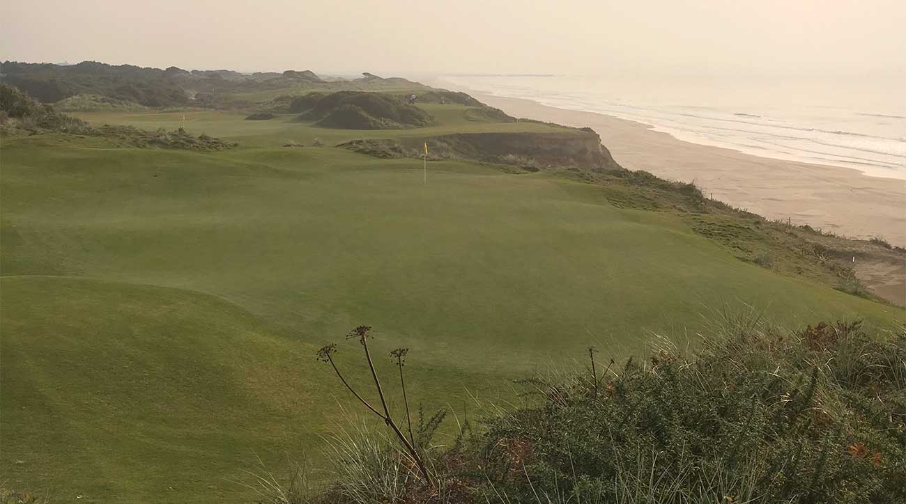 A look at the par-3 10th and 11th holes at Pacific Dunes.
