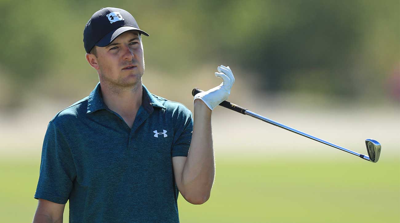 Jordan Spieth reacts to a shot at the 2019 Hero World Challenge.