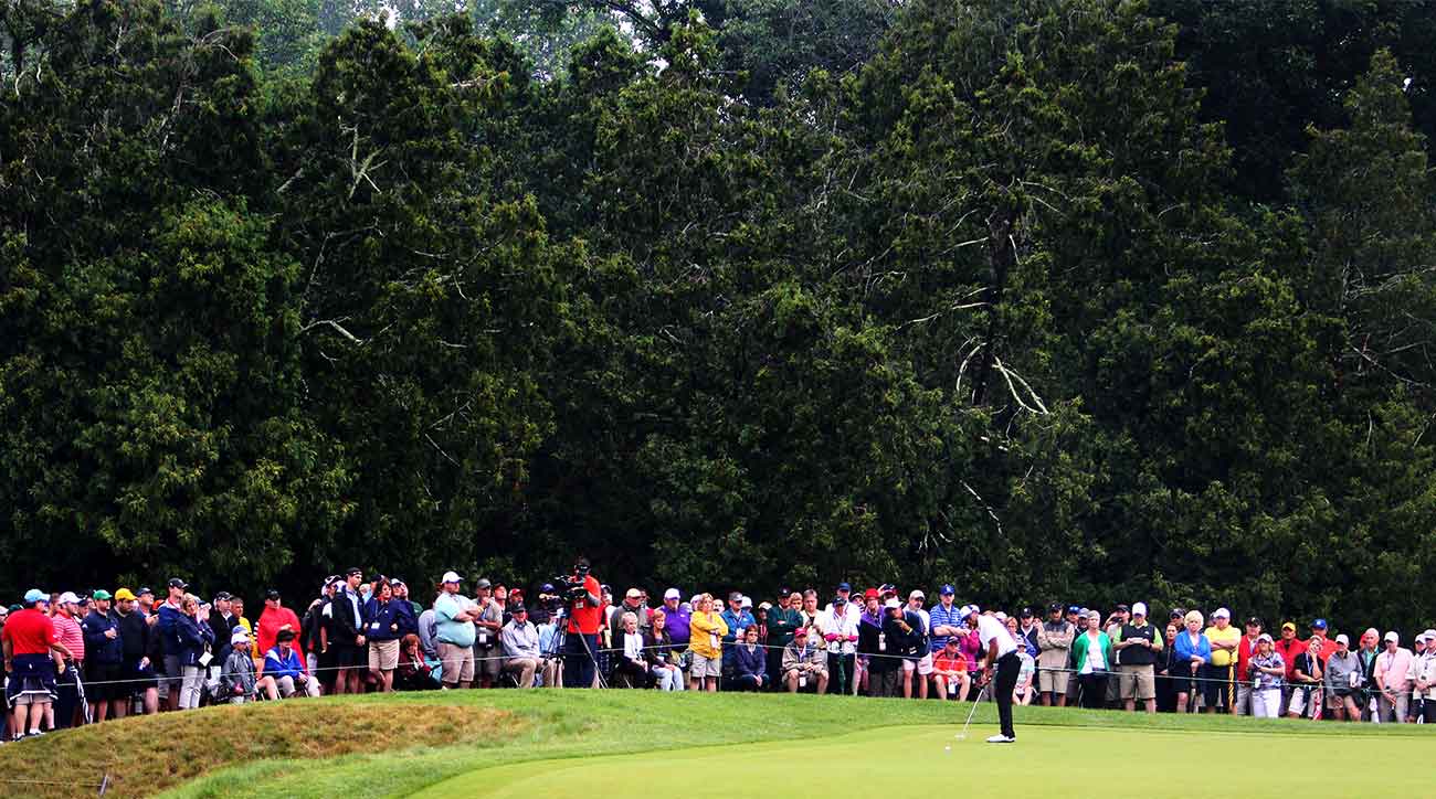The third hole at TPC Old White is another quintessential Biarritz design.