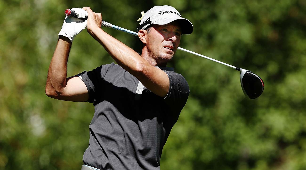 Mike Weir hits a tee shot at the Barracuda Championship.