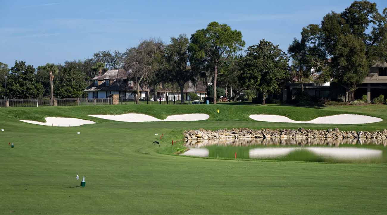The approach to the 18th green.