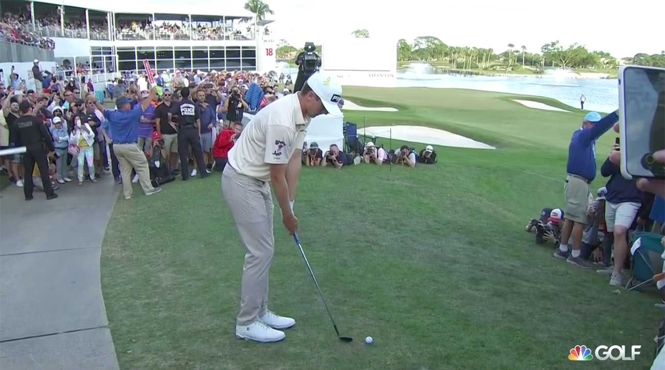 A look at Mackenzie Hughes' third shot on 18 on Sunday.