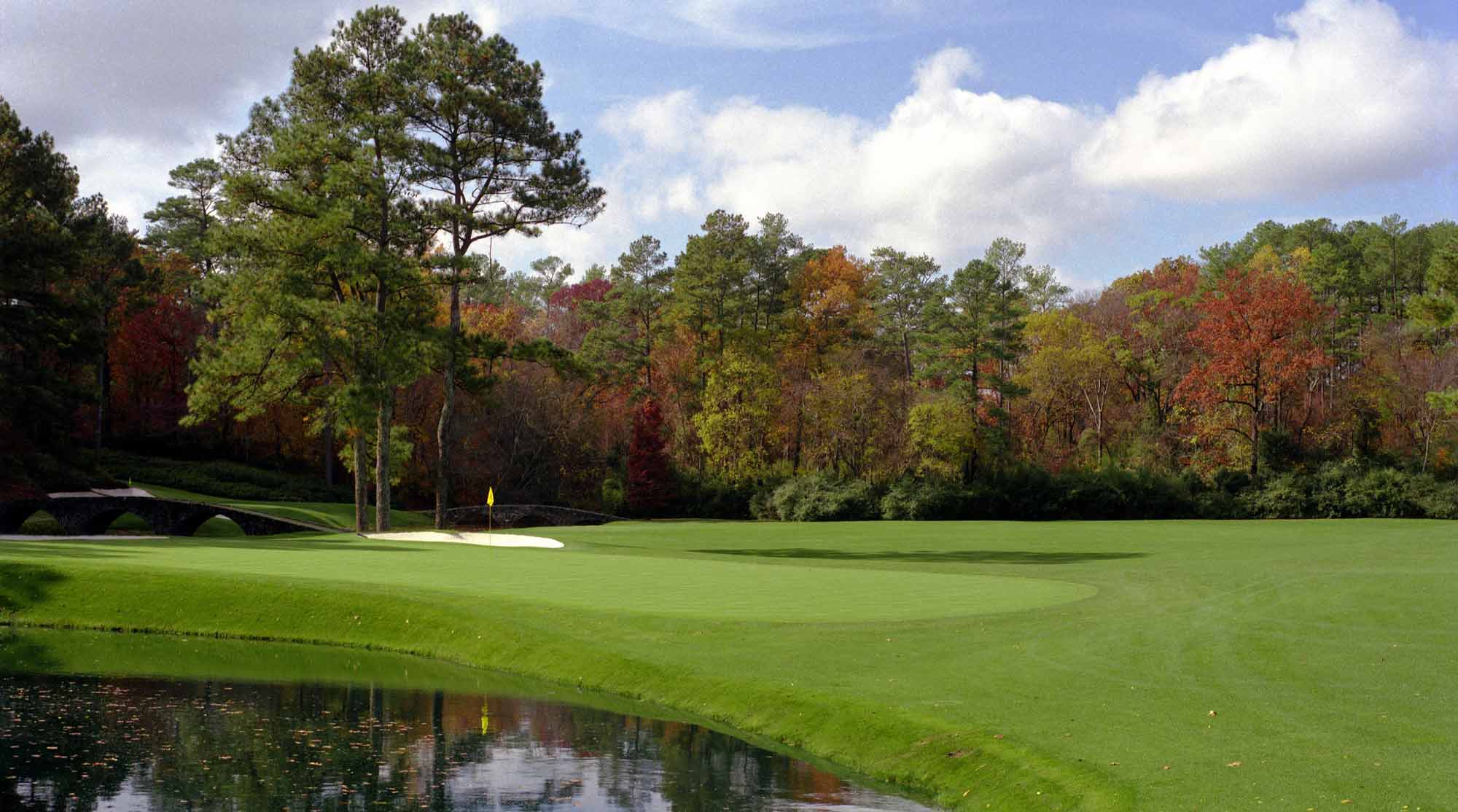 The par-4 11th, pictured in the fall in the 1990s, is among the holes that could play tougher in October. 