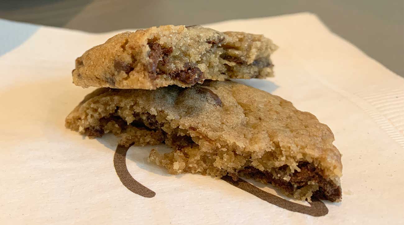 A close-up of the famous cookie.