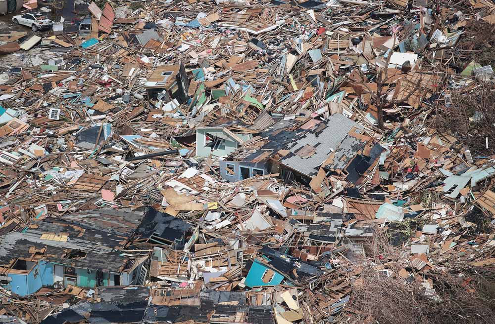 Homes in Marsh Harbour were turned after being hit with hurricane Dorian's full wrath. 