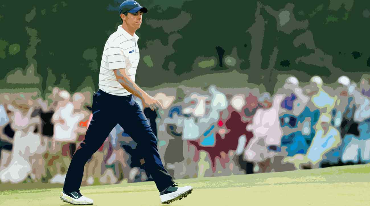 After a crushing miss on 18, Rory McIlroy paced off the green with a head of steam.