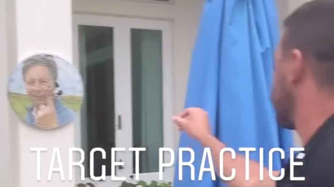 Brooks Koepka enjoys some "target practice."