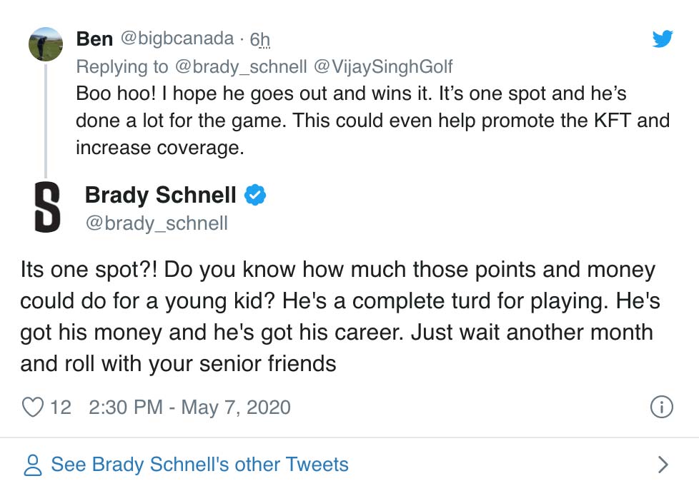 Deleted tweet from Brady Schnell