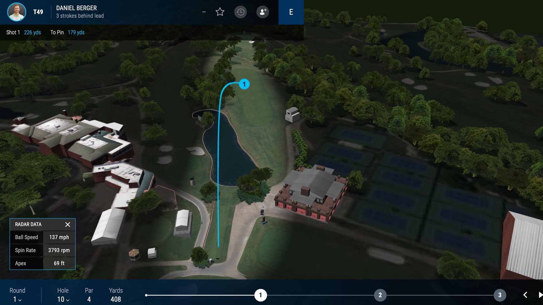 Daniel Berger's first shot at the Charles Schwab Challenge.