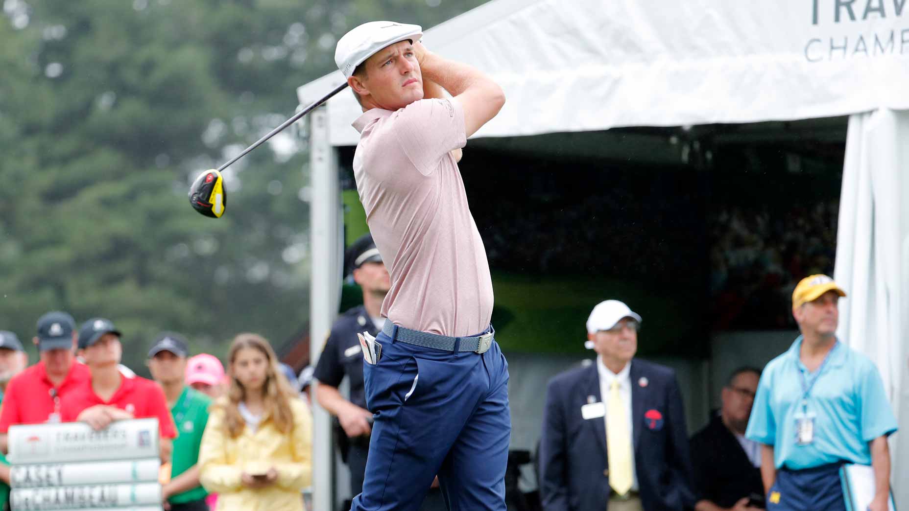 Bryson DeChambeau hits drive