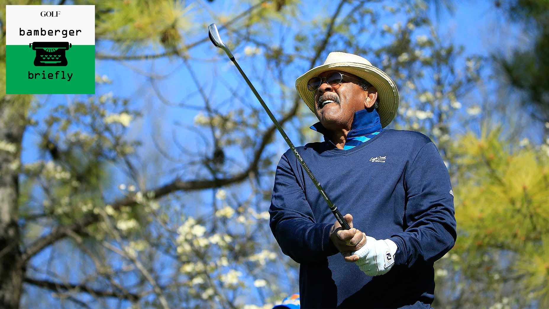 Jim Thorpe tees off during the Bass Pro Shops Legends of Golf at Big Cedar Lodge in 2018.