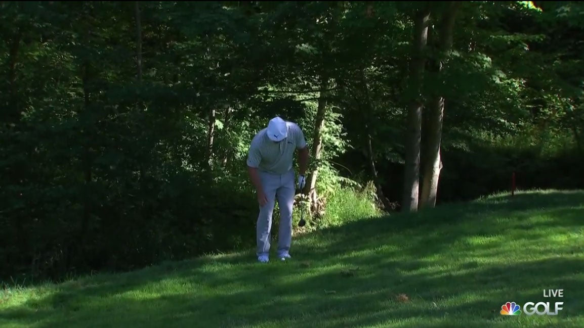 Bryson DeChambeau played three shots from this spot.