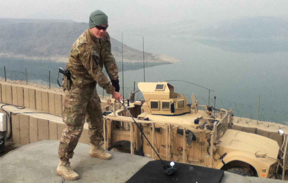 soldier tees off on air force base