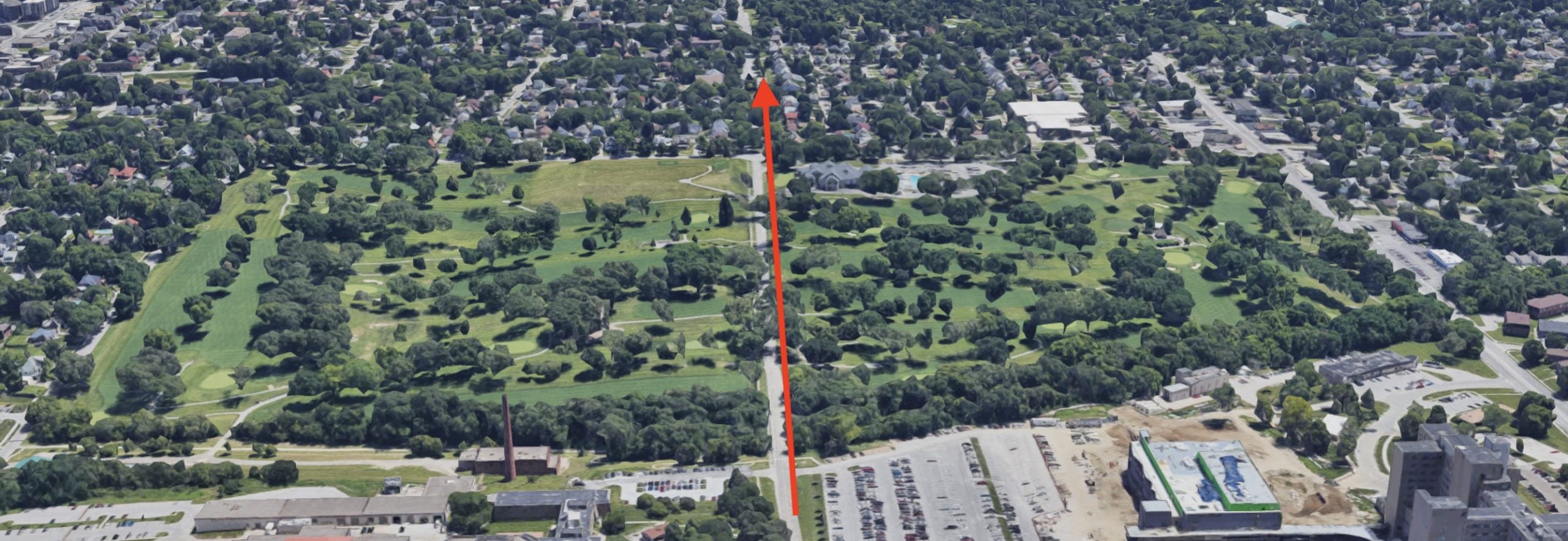 road running through omaha field club