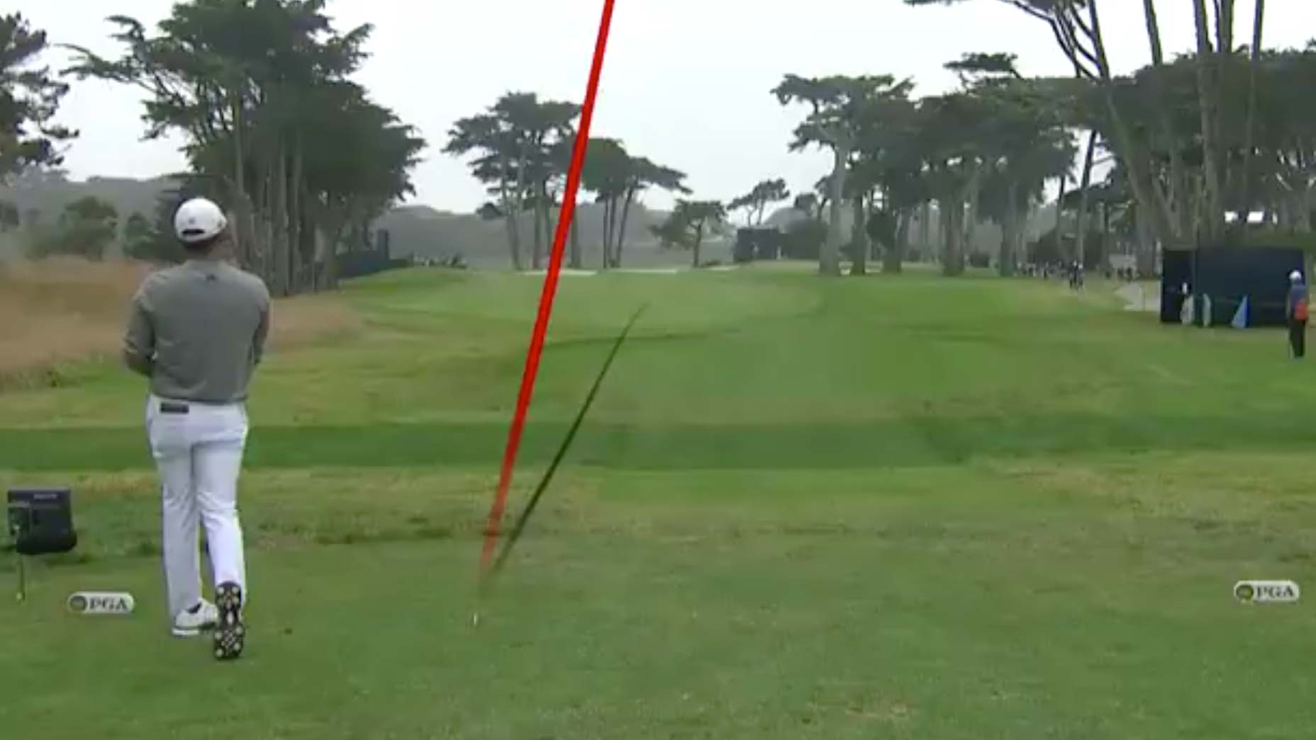 collin morikawa hits drive on 16