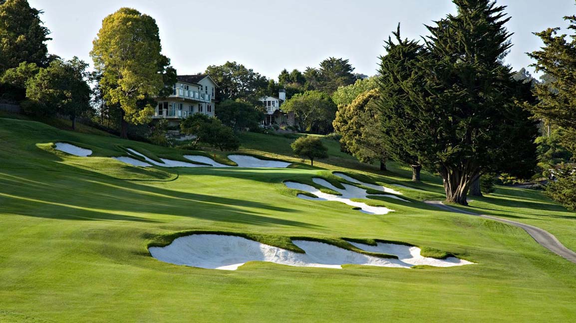Aerial view of Pasatiempo golf course in California.