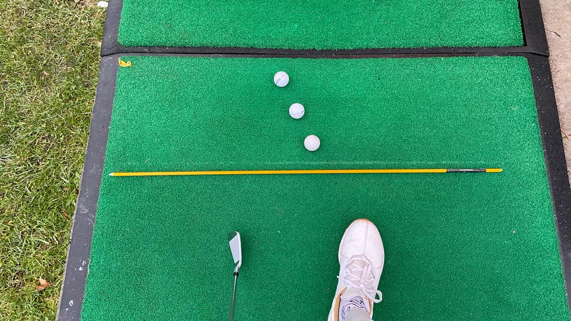 balls set up to hit fade