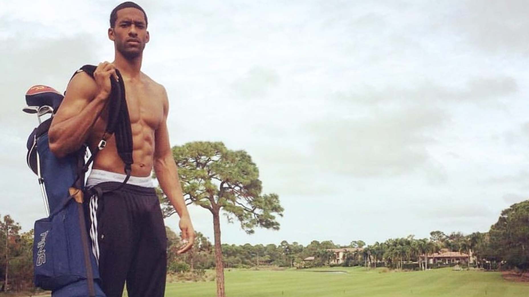 matt james poses without shirt