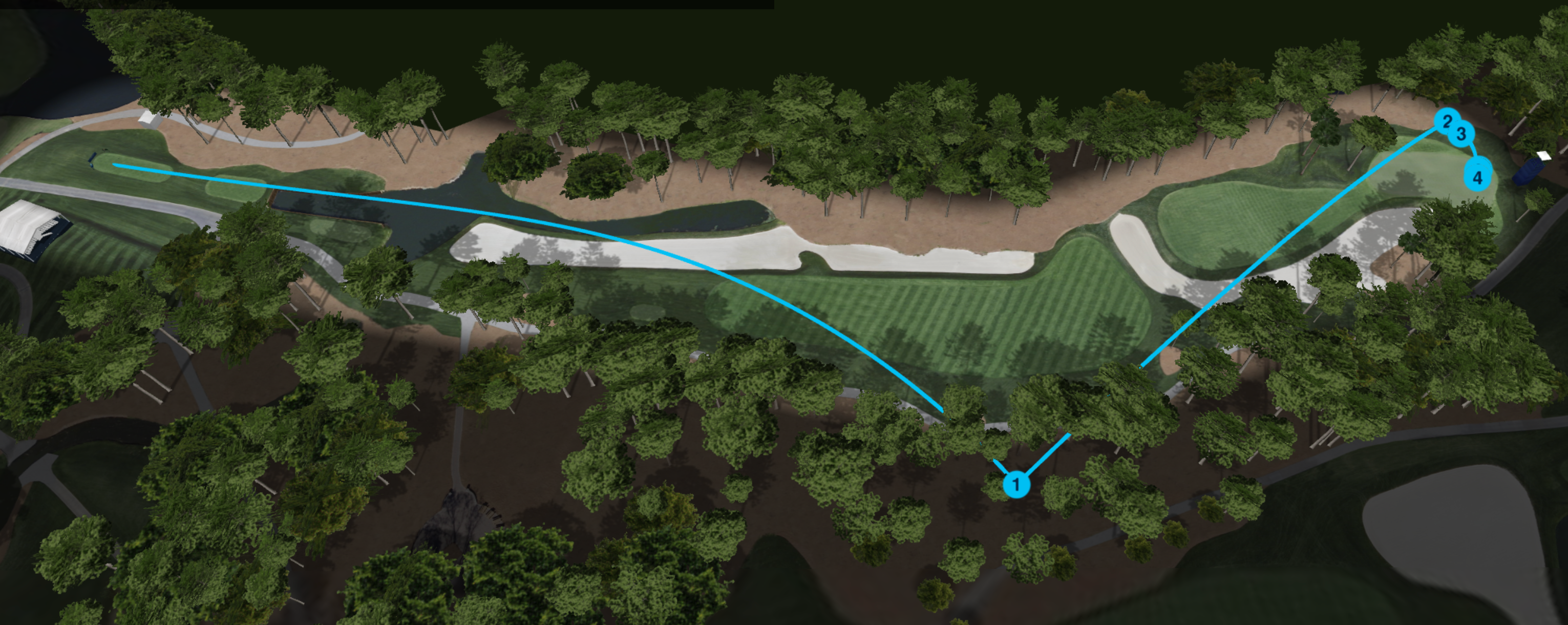 graphic of how dechambeau played 10th hole