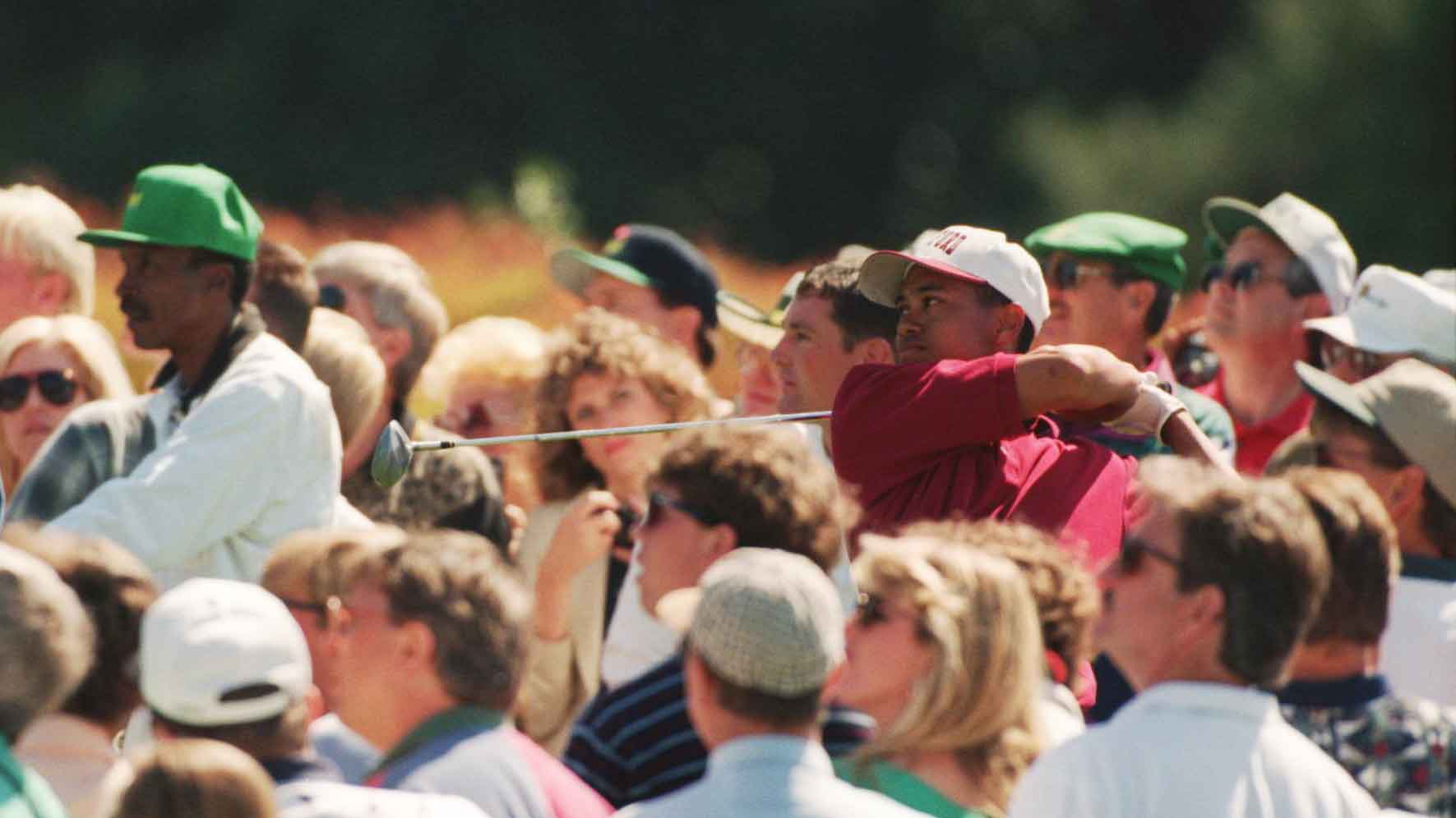 tiger and his caddie at 1995 masters
