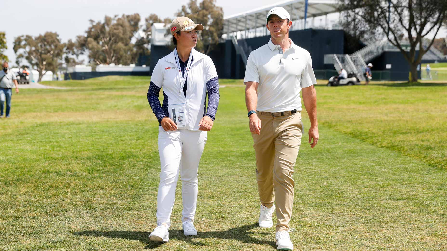 rory mcilroy talks with yuka saso