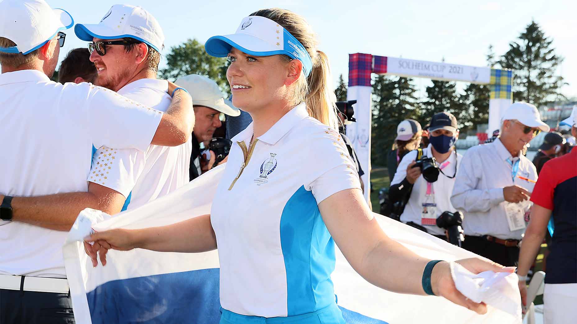 Europe celebrates winning the 2021 Solheim Cup.