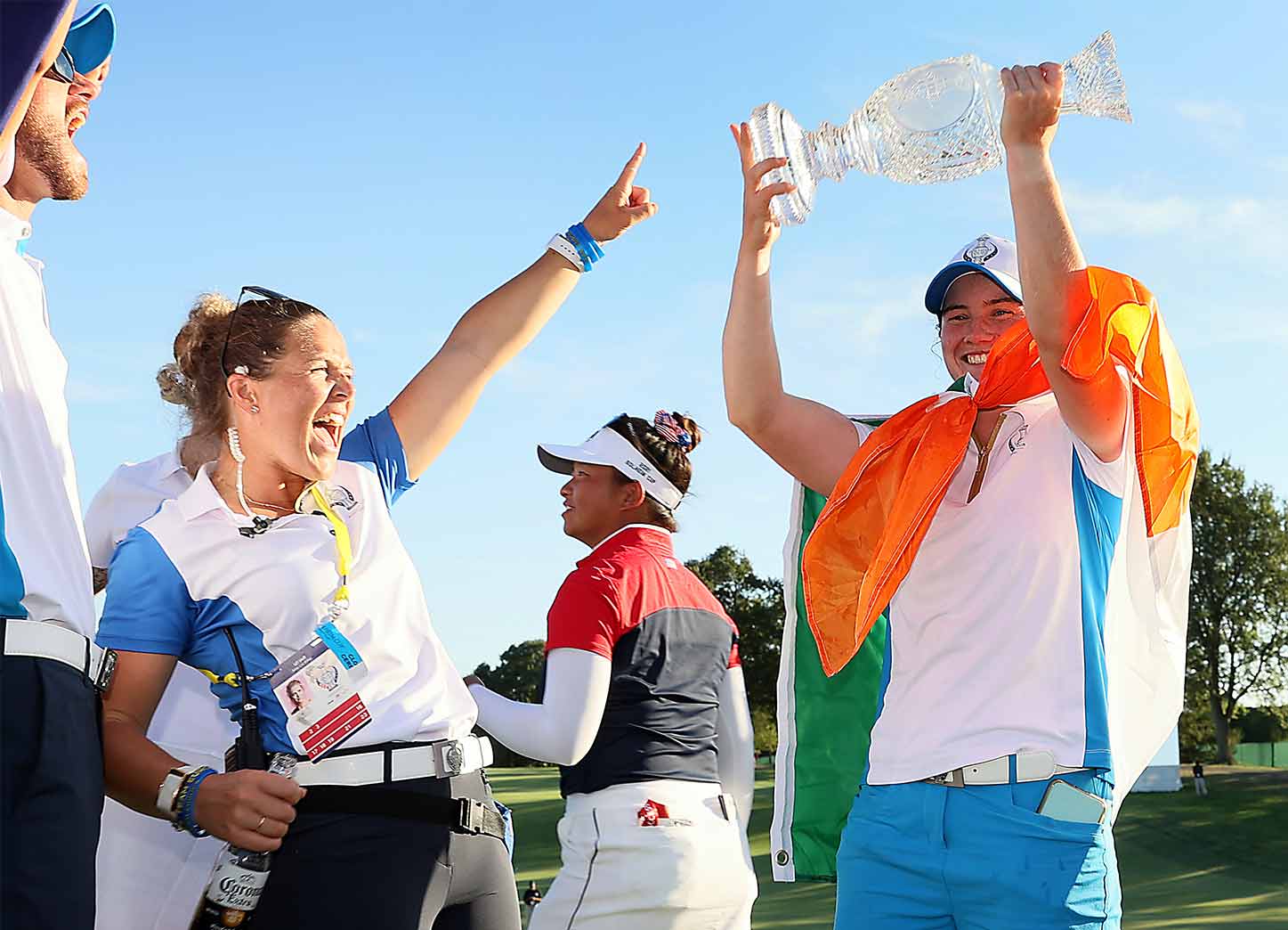 Europe celebrates winning the 2021 Solheim Cup.