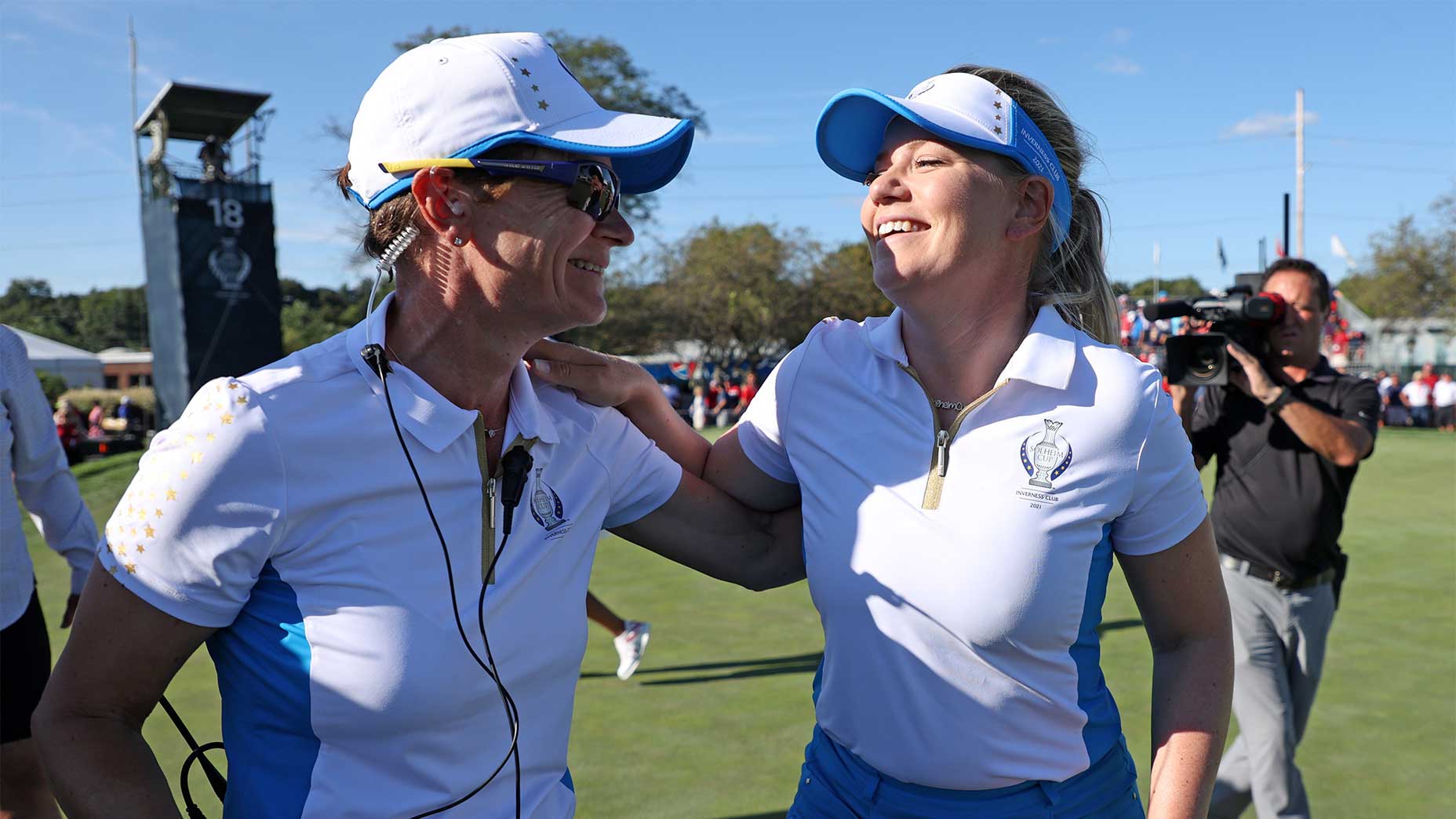 Europe celebrates winning the 2021 Solheim Cup.