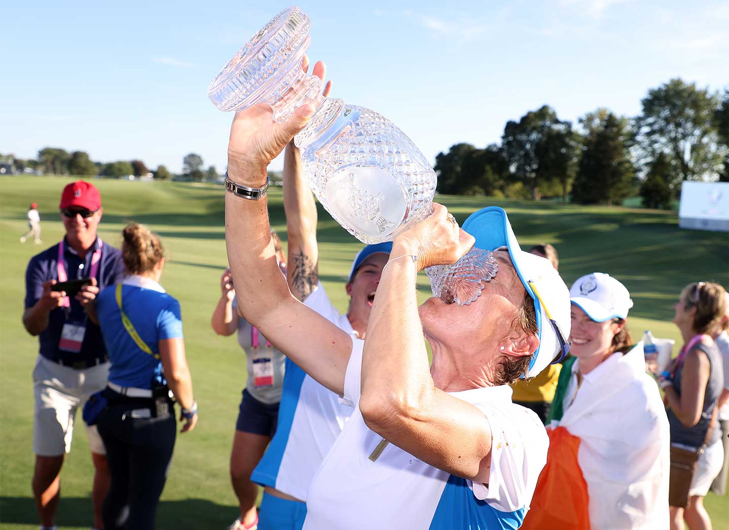 Europe celebrates winning the 2021 Solheim Cup.