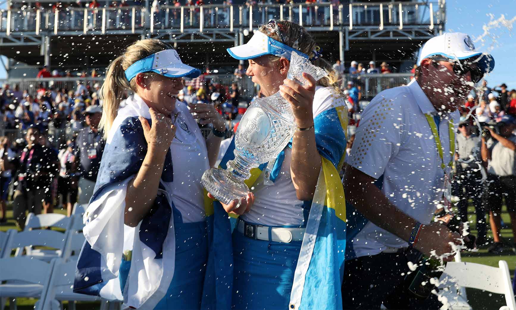 Europe celebrates winning the 2021 Solheim Cup.