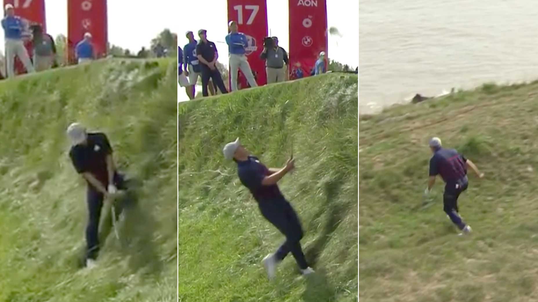 Jordan Spieth hits a shot at the ryder cup