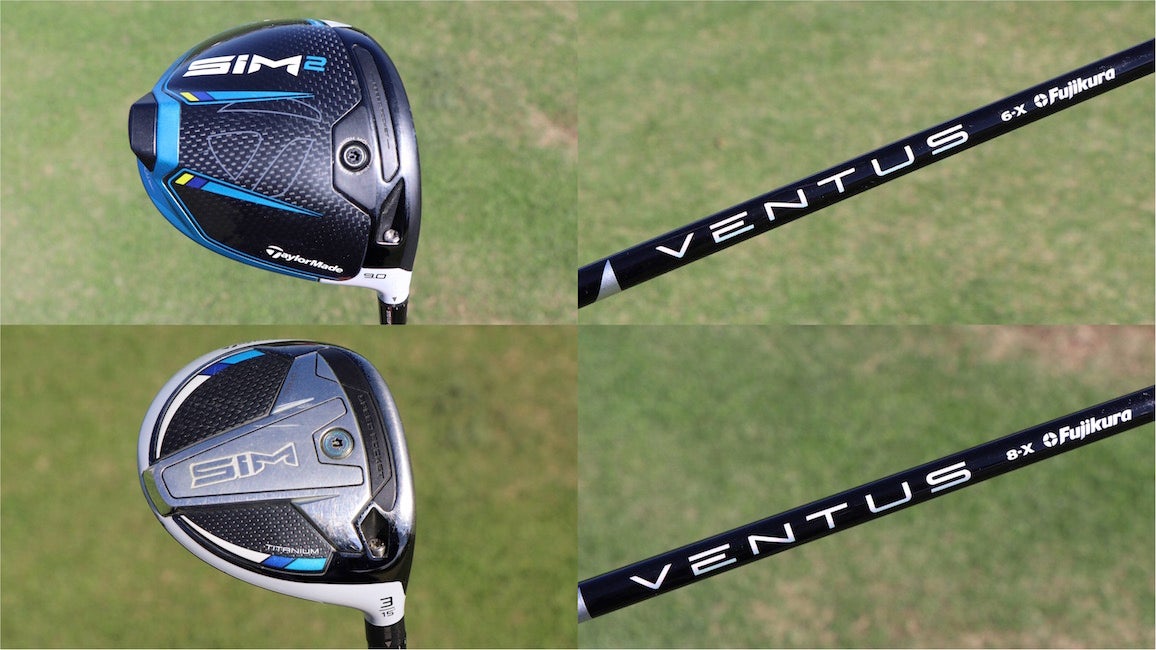 Rory McIlroy's TaylorMade driver and three wood.