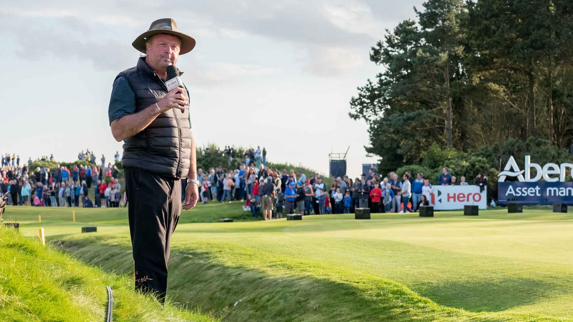Wayne "Radar" Riley stands to the left of the fairway at the 2017 Hero Challenge