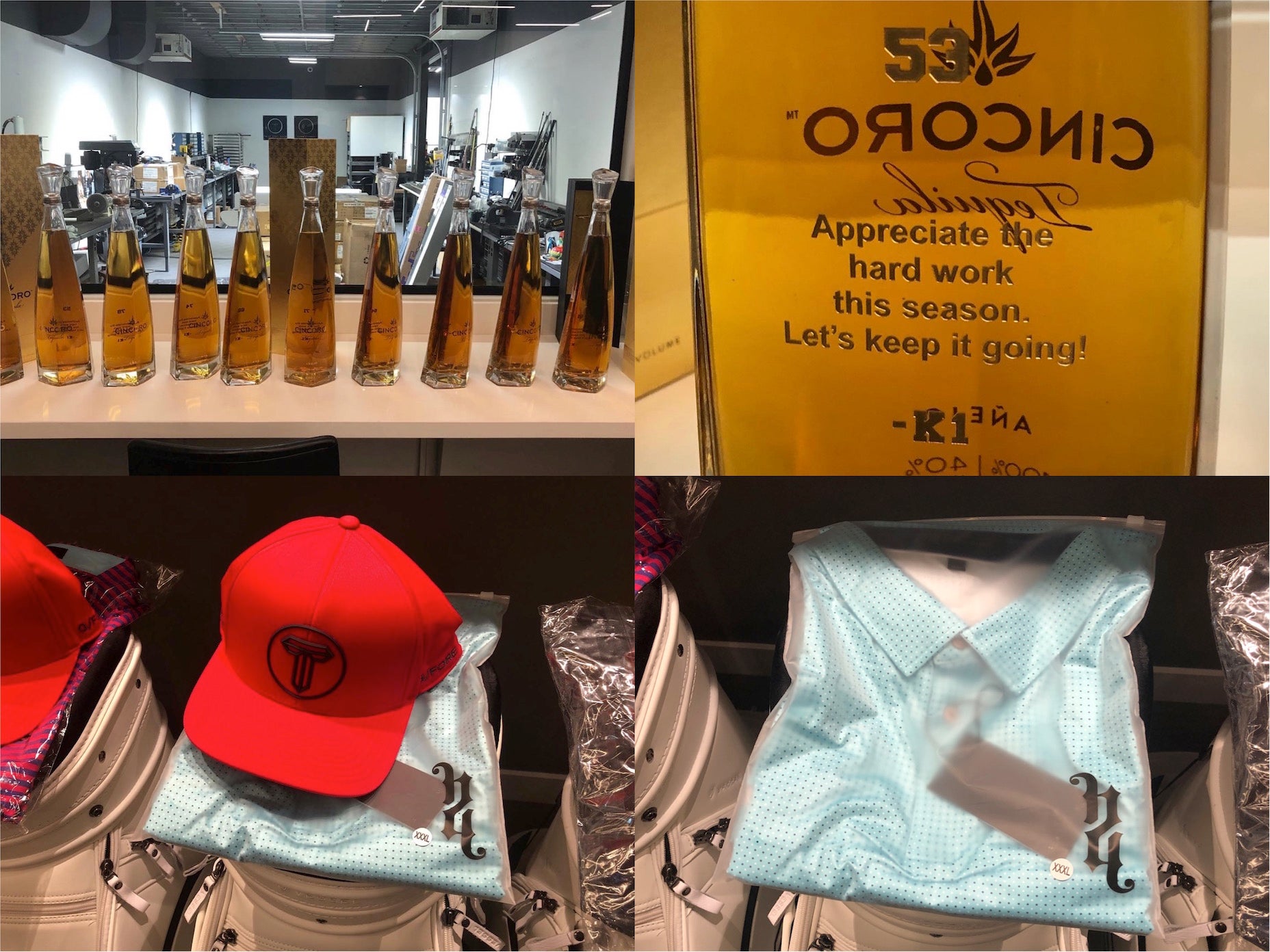 Kyler Murray Cincoro tequila and Black Quail shirt.