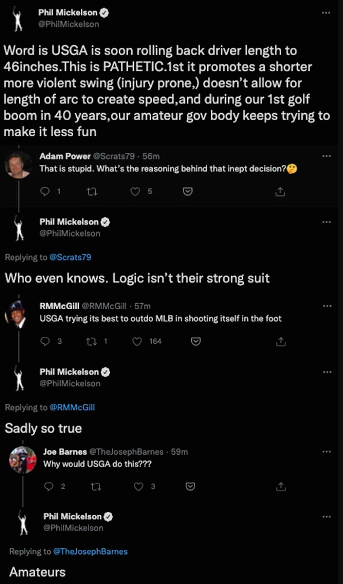 Phil Mickelson USGA this is pathetic Tweet.