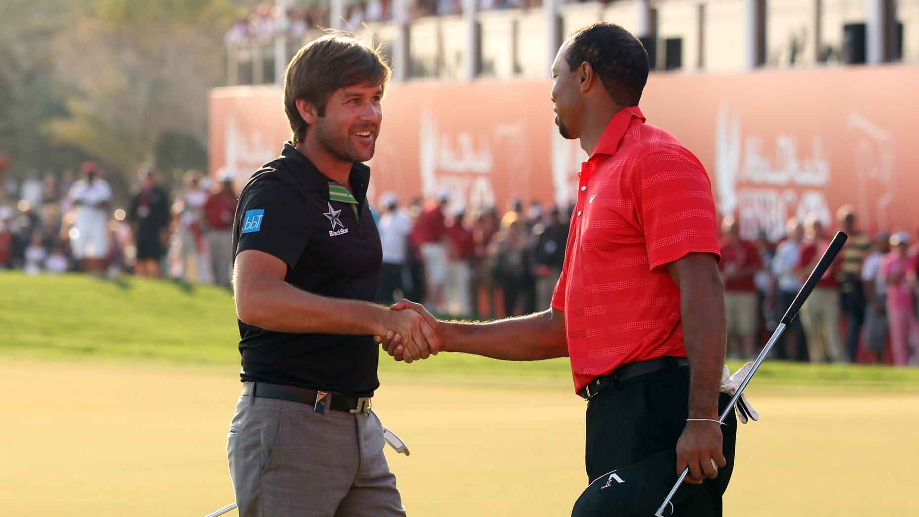 Robert Rock and Tiger Woods