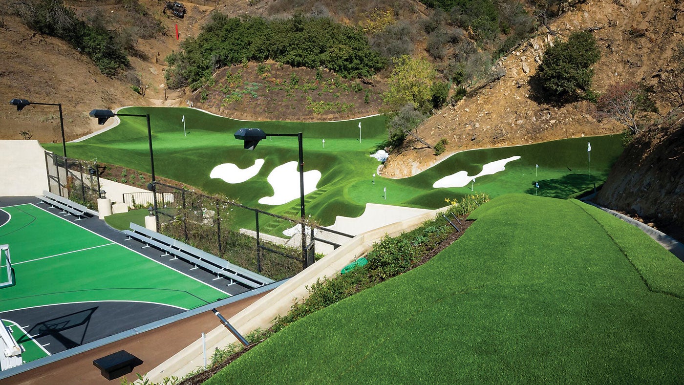 Mark Wahlberg's backyard golf spread