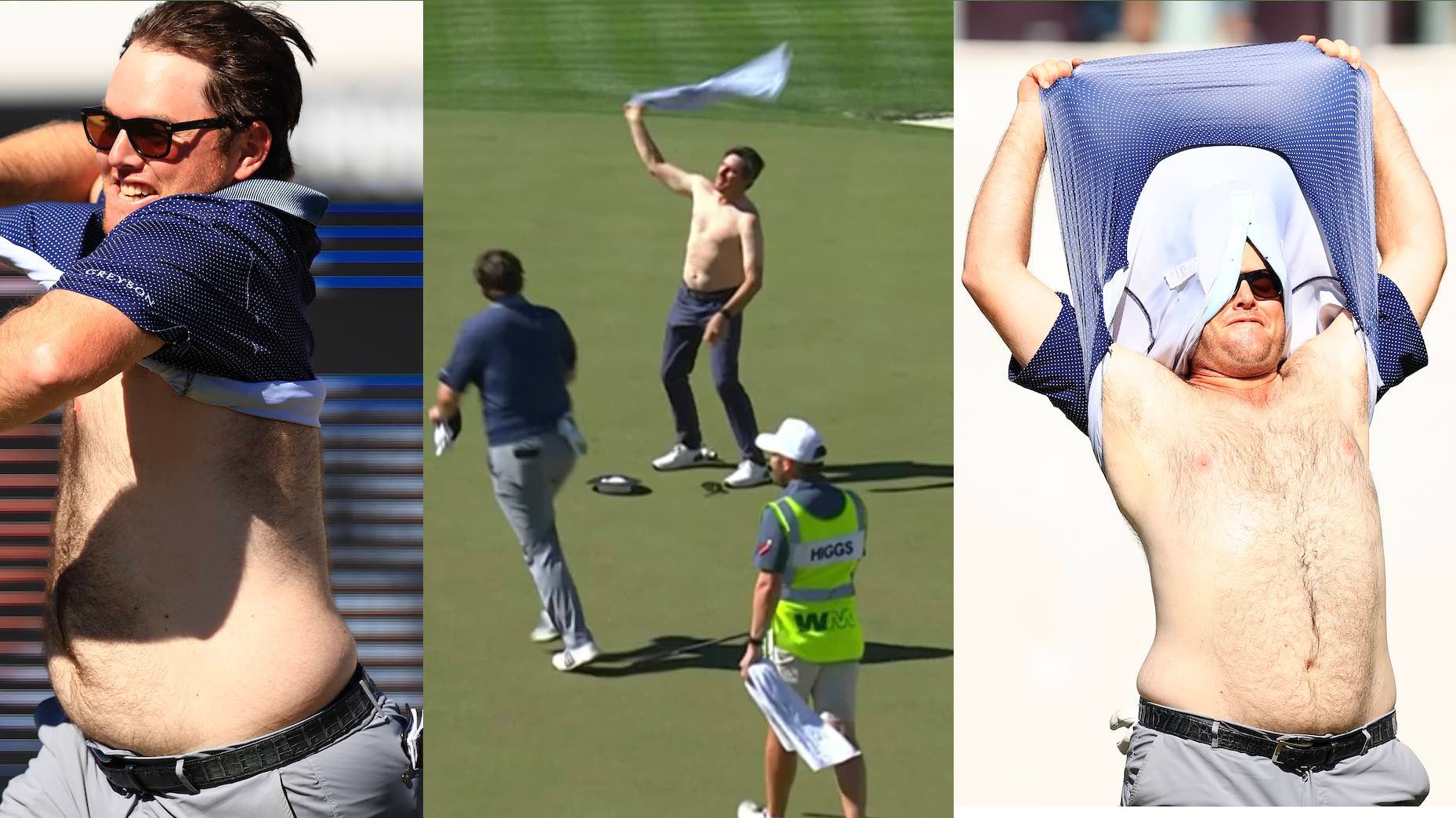 Harry Higgs and Joel Dahmen brought a different look to the 16th hole.