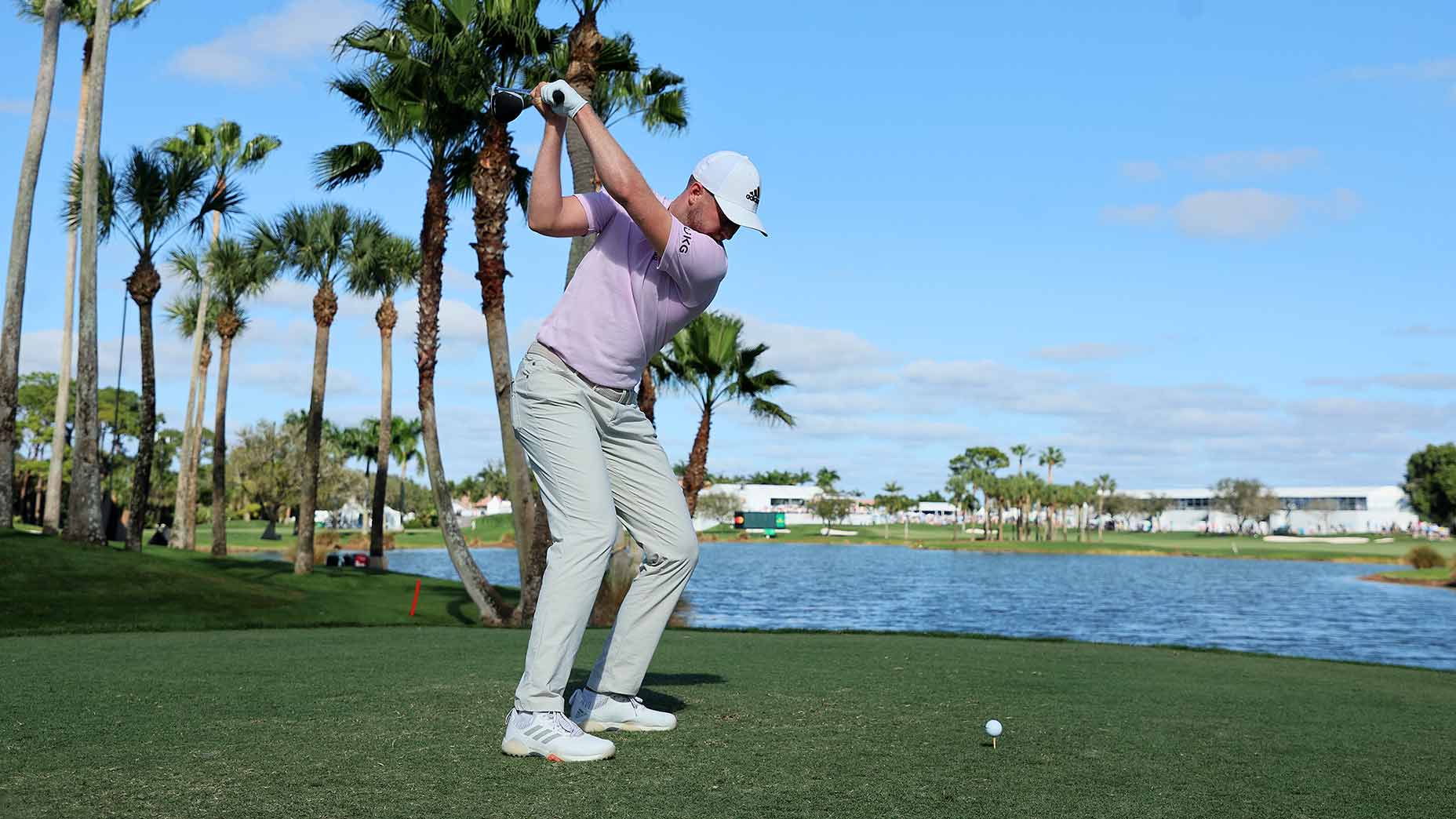 Daniel Berger tees off at the Honda Classic on Saturday.